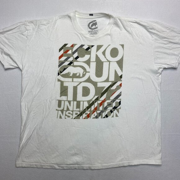 Vintage Ecko Unltd T-Shirt Men's 3XL White Short Sleeve Hip Hop Big Graphic Y2K - Picture 1 of 12